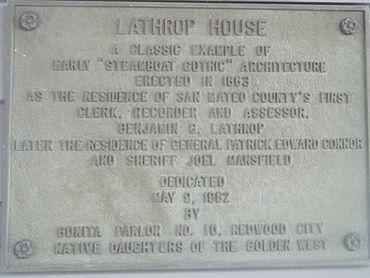 HMDB Lathrop House 1982 plaque
