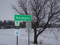 Harmony, Minnesota signpost