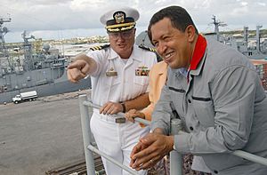 Hugo Chávez on USS Yorktown