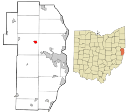 Location of Richmond in Jefferson County and in the state of Ohio