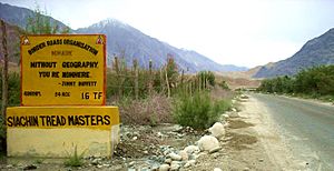 Jimmy Buffett Himank BRO sign in Nubra Valley, Ladakh, Northern India
