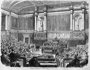 L'Illustration 1862 gravure Première séance du Corps législatif, session de 1862