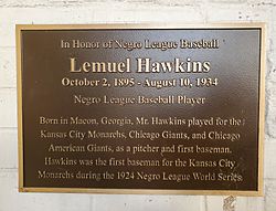 Lemuel Hawkins plaque, Luther Williams Field
