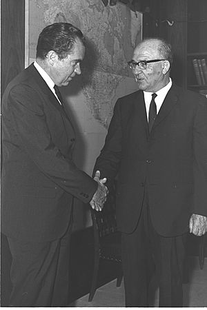 Levi Eshkol with Richard Nixon in Jerusalem