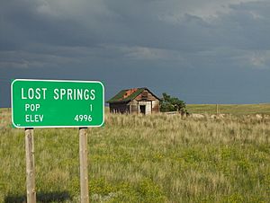 Road Sign in Lost Springs, 2007