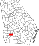 State map highlighting Dougherty County