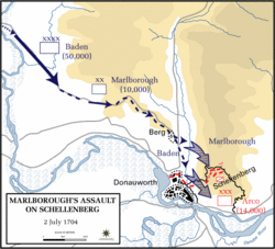 Marlborough's assault on Schellenberg, 2 July 1704