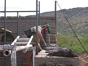 Mason at work