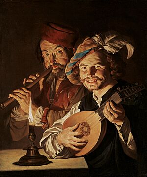 Matthias Stom - Luteplayer and fluteplayer by candlelight