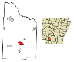 Location of Rosston in Nevada County, Arkansas.