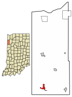 Location of Kentland in Newton County, Indiana.