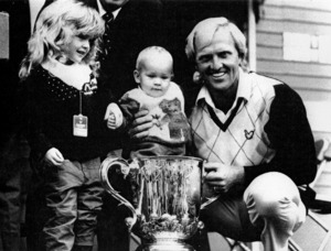 Norman's 1986 World Match Play victory with children Morgan Leigh and Gregory