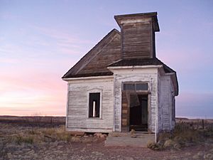 The now-abandoned Taiban Presbyterian Church was built in 1908, February 2008.