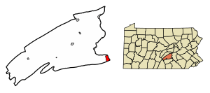 Location of Marysville in Perry County, Pennsylvania.