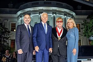 President Biden presented Sir Elton John with the National Humanities Medal