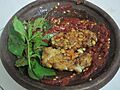 Sambal tempe penyet kemangi