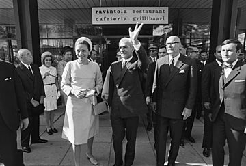 Shah Mohammed Reza Pahlavi in Tapiola, Finland in 1970