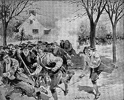 Shays forces flee Continental troops, Springfield.jpg