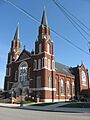 St. Joseph's Catholic Church in Wapakoneta, light