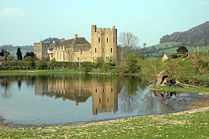 Stokesay Castle, Church and reflection - geograph.org.uk - 662658