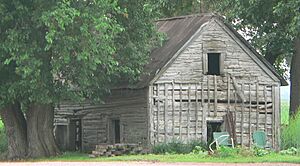 Stork log house (Burt Co, NE) from NE 1