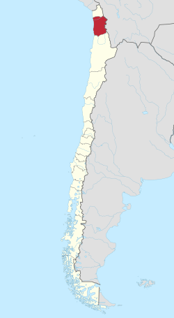 Map of Tarapacá Region