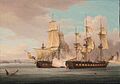 Thomas Whitcombe - HMS Crescent, under the command of Captain James Saumarez, capturing the French frigate Réunion off Cherbourg, 20 October 1793 CSK 2017