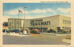Tri-State Trailways Jackson MS Postcard