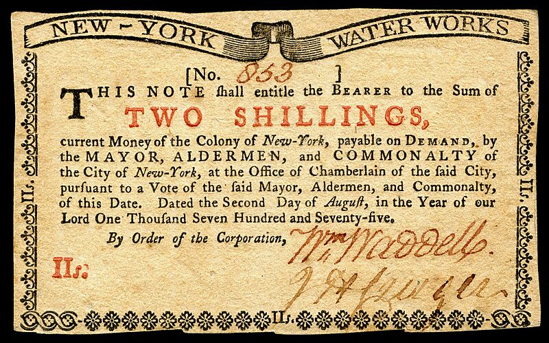 US-Colonial (NY-173)-New York-2 Aug 1775 OBV