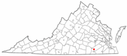 Location of Jarratt in Virginia