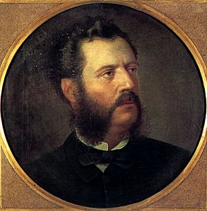 Portrait of Aristotelis Valaoritis by Spyridon Prosalentis.