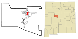 Location of Valencia, New Mexico