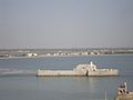 View of Water Fort Prison from Diu Fort with watch tower of Diu Fort