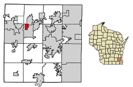 Location of Nashotah in Waukesha County, Wisconsin.