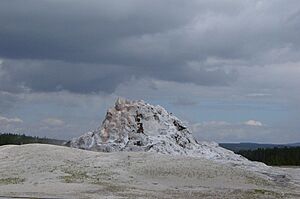 White Dome Geyser near Firehole Lake Drive in Yellowstone