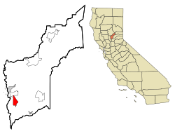 Location in Yuba County and the state of California