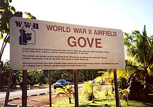 Airfield Gove World War II sign