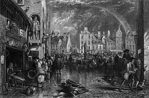Ayr Market Cross engraving by William Miller after D O Hill