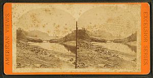 Below dam looking up through Gap, from Robert N. Dennis collection of stereoscopic views