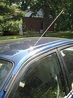 Car radio antenna extended portrait