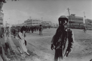 City attacked with tear gas 1987-05-10