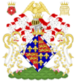 Coat of arms of Margaret of Beaufort from Christ’s College Book of Donors Cambridge 1623