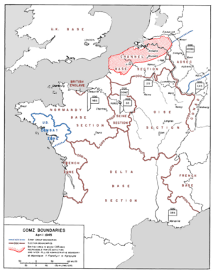 Communications Zone boundaries April 1945