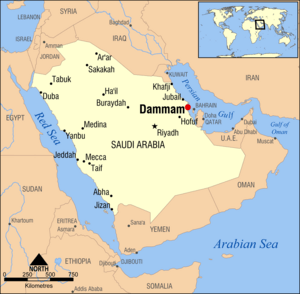 Dammam, Saudi Arabia locator map