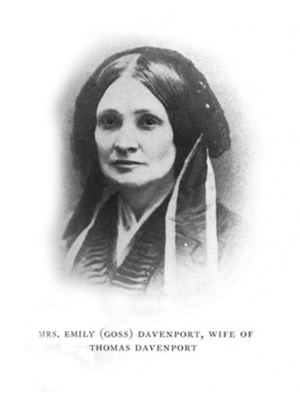 A black and white photo of the head and shoulders of inventor Emily Davenport