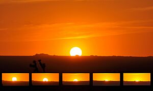 Full cycle of a Sunset on the high plains of the Mojave Desert