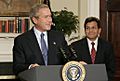 George W Bush and Alberto Gonzales