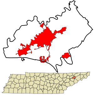 Location in Hamblen County and the state of Tennessee