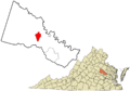 Hanover County Virginia incorporated and unincorporated areas Ashland highlighted