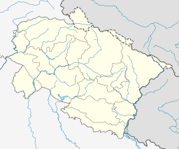 Location of Roopkund lake within Uttarakhand